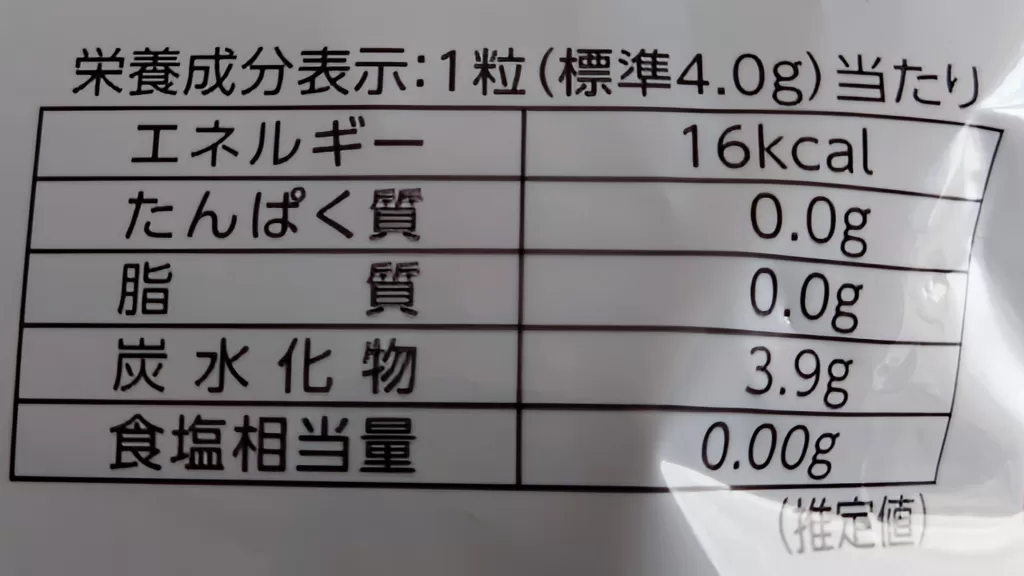 さくらんぼあめ　成分表
