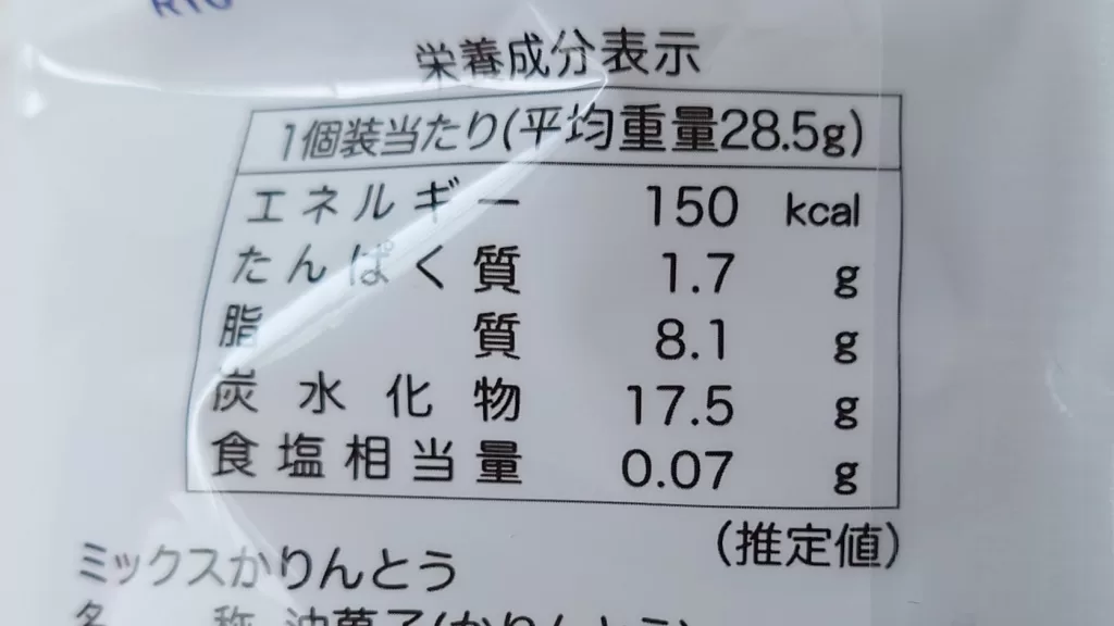 【三幸製菓】ミックスかりんとうのカロリー