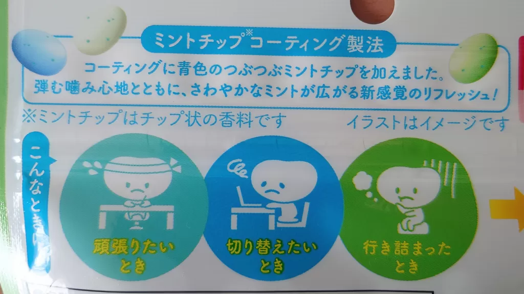 つぶグミREFRESH パッケージ裏